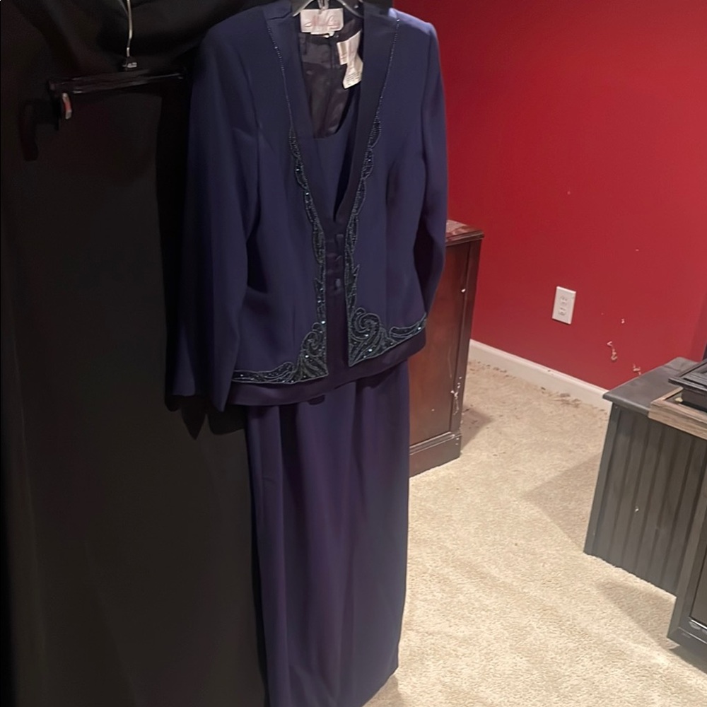 Mon Cheri Elegant Navy Wedding Dress